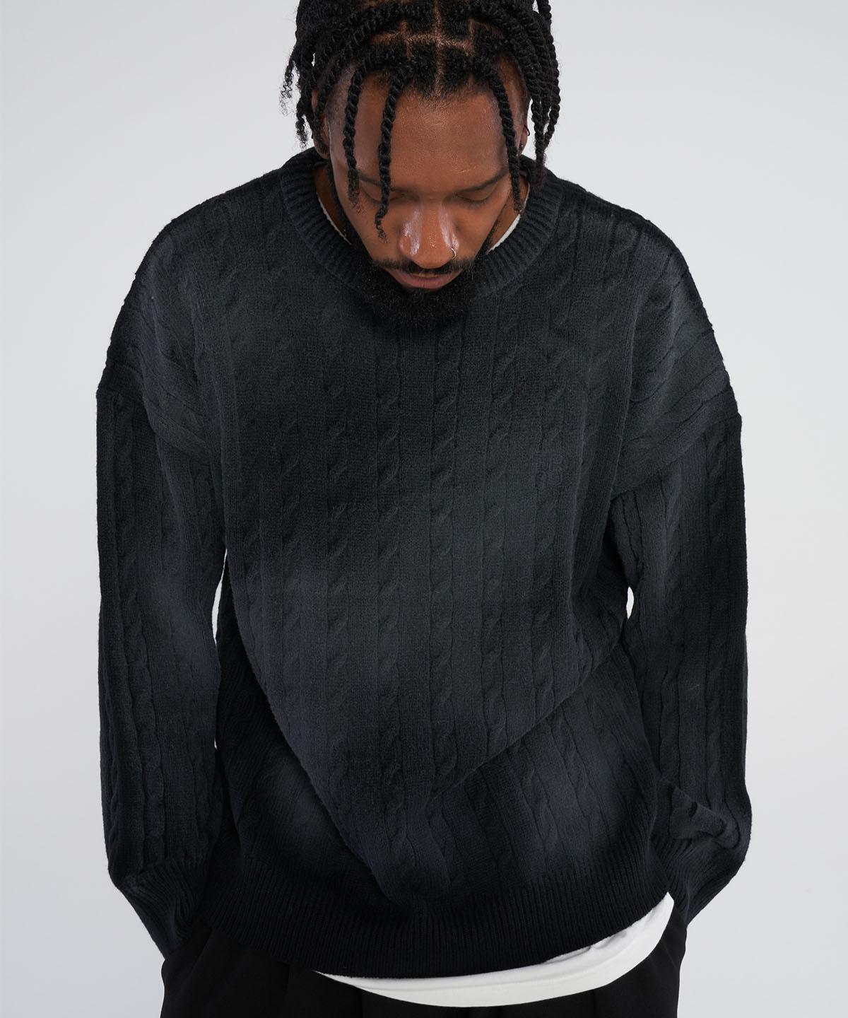 Tener Dirty Spray R Twisted Knitwear_Black F