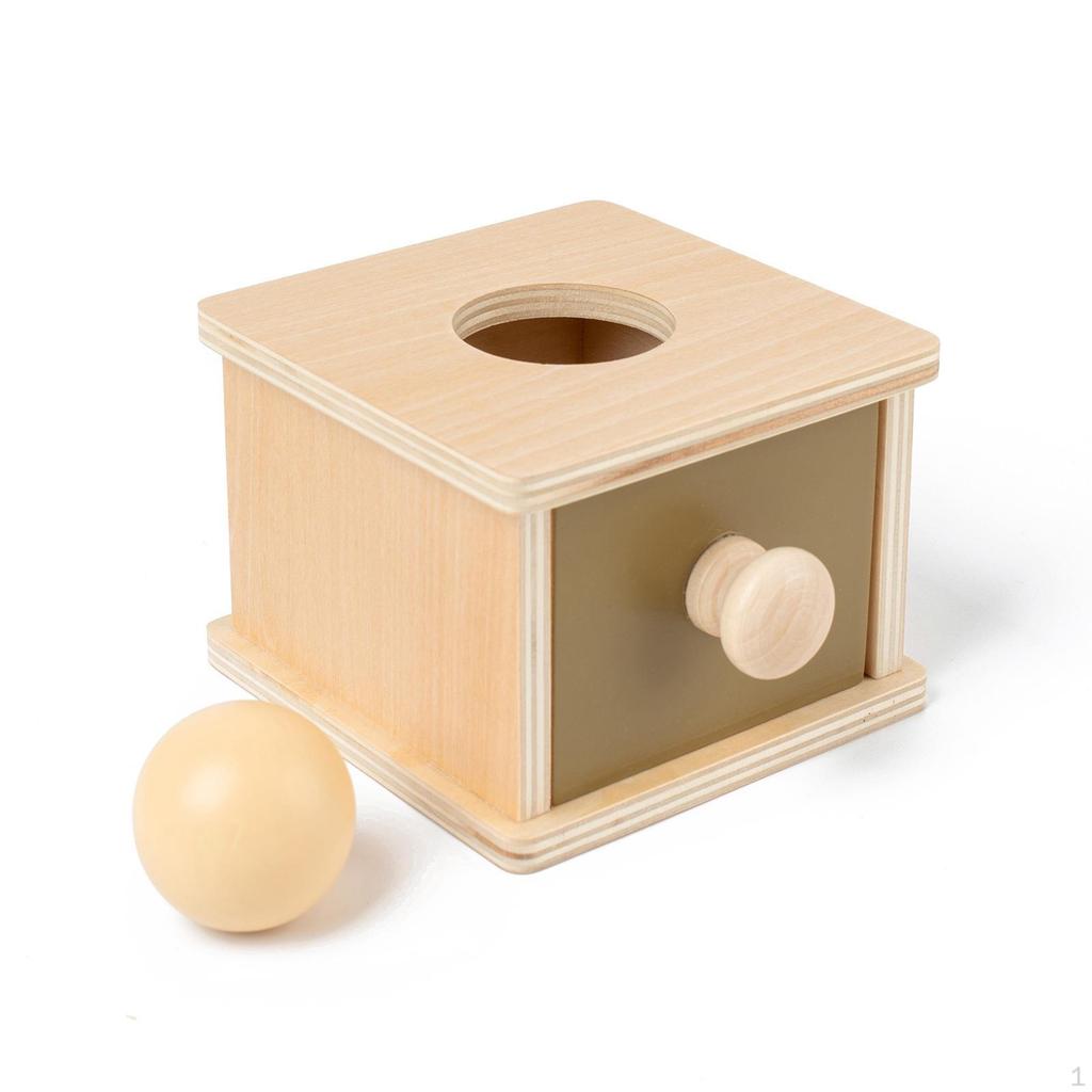 Entwicklungsspielzeug Feinmotorik Objektpermanenz-Box Holzformsortierer für Kleinkinder,