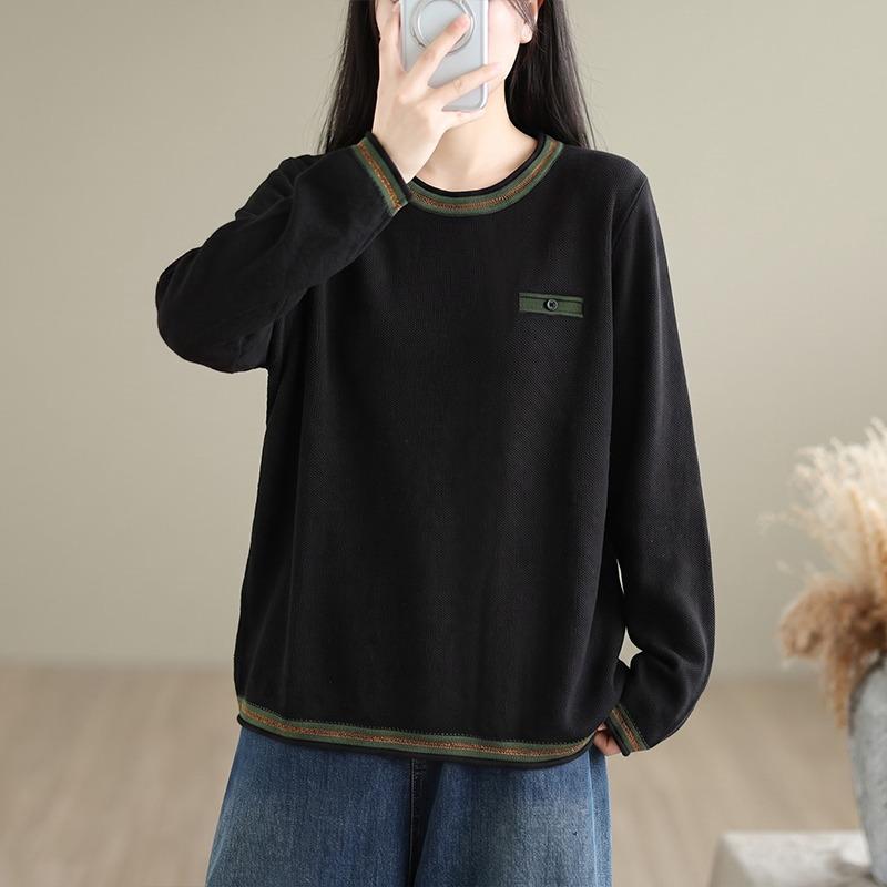 DIMANAF 2026 Autumn Winter New Plus Size Women Pullovers Knitted Shirt Long Sleeve O-Neck Casual Vintage Lady Tops Tees