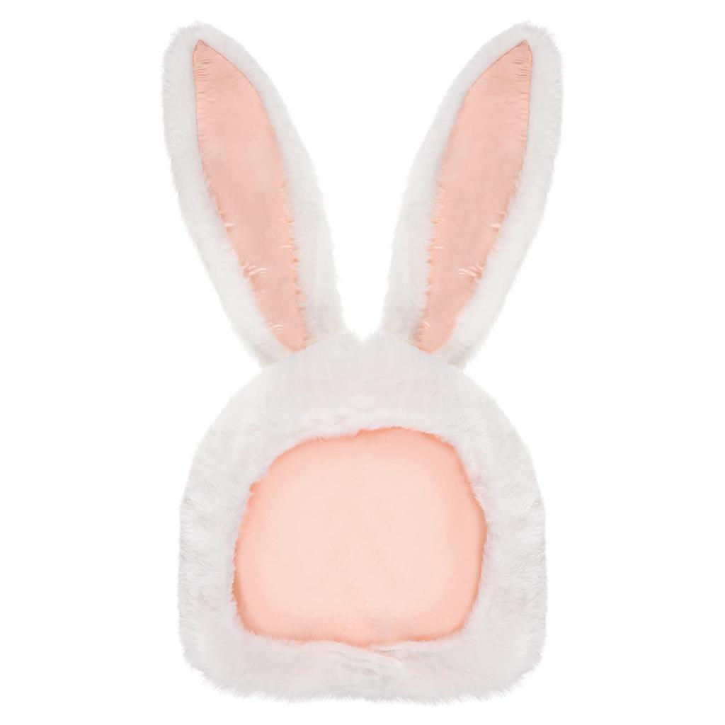VANZACK Rabbit Headgear, Plush Bunny Hat, White, Fluffy, Cosplay Costume, Easter, Halloween, Parties, Events, Banquets, Entertainment, Photo Props,