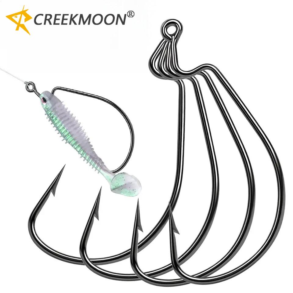 50pcs/lot Texan Hooks Soft Worm Fishing Hooks High Carbon Steel Wide Super Lock Fishhooks Lure BKK Softjerk Hooks Fishing Tackle