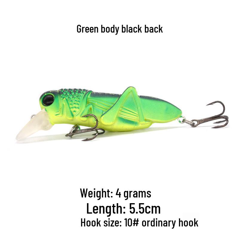 Grasshopper Surface Lure: 3g-9g Bionic Insect Bait for Carp, Silver Carp, Mandarin Fish, and Culter.