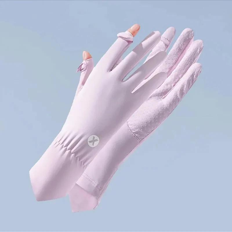 Breathable Touch Screen Anti-UV Women Gloves Mittens Sunscreen Gloves Ice Silk Gloves Cycling Driving Mittens Outdoor