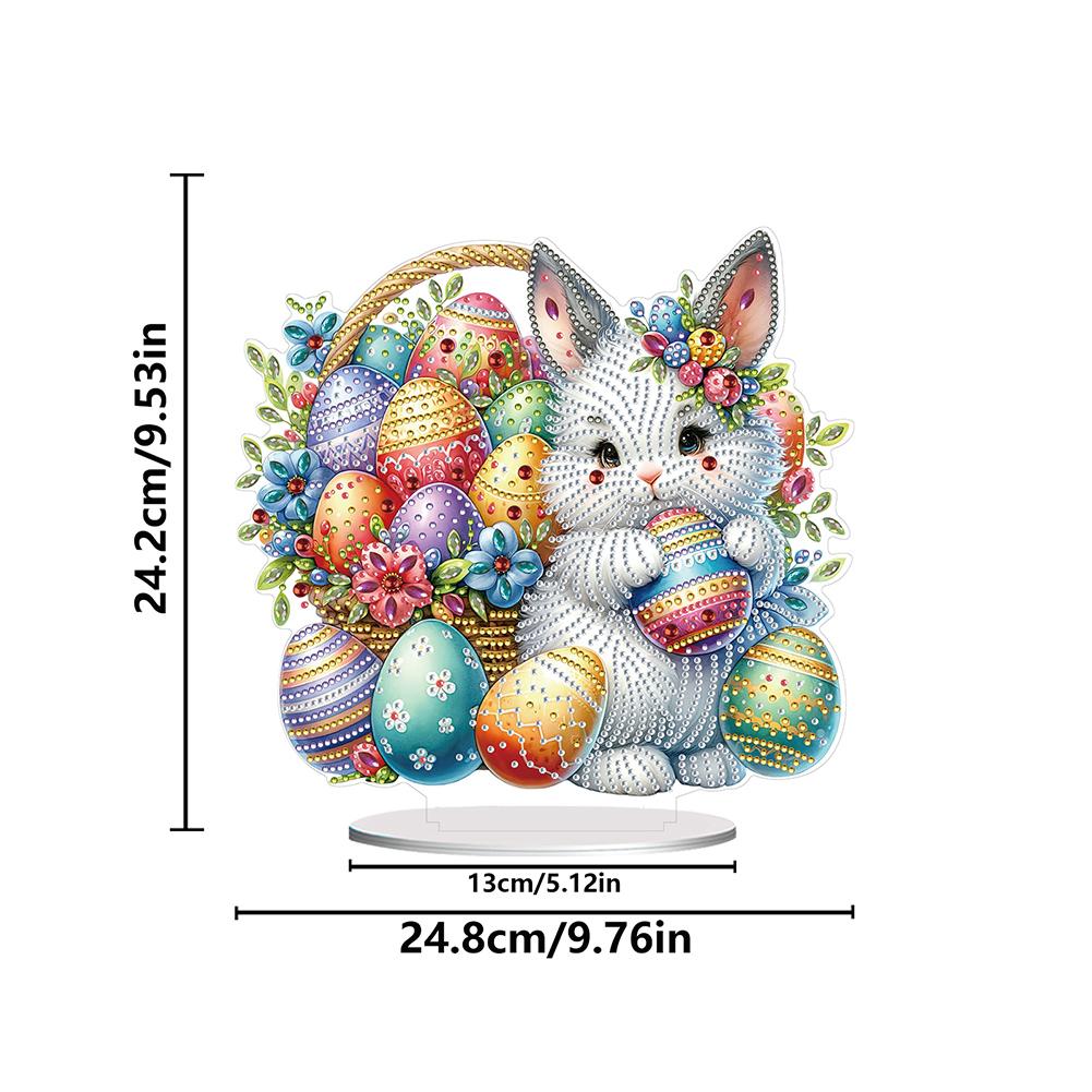 5D DIY Diamond Art Tabletop Decorations Acrylic Special Shape Easter Egg Pomeranian Desktop Diamond Art Kits for Beginners 24CM