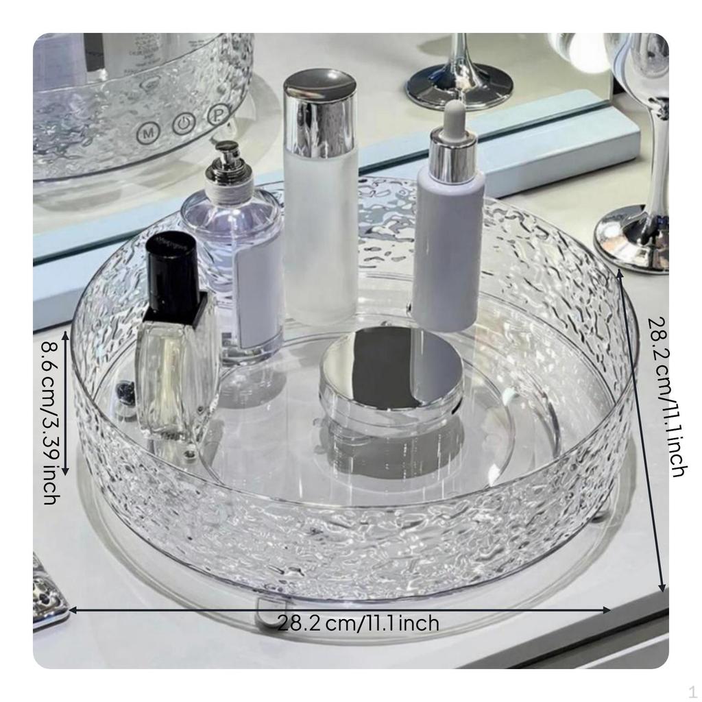 Bathroom Vanity, Large Capacity Acrylic Makeup Organizer, 360Degree Rotating Storage, Clear Cosmetic