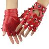 Fingerless Half-palm Gloves PU Leather Patent Leather Gloves Lolita Rivet Gloves  Hip-Hop