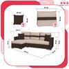 Figo Corner Sofa Bed with Sleeping Function, White and Gray, Corner Sofa, Family Meble