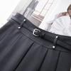 2025 College Style Pleated A-Line High Waist Slimming Skirt - Small Size, Versatile Midi & Short Options for Women
