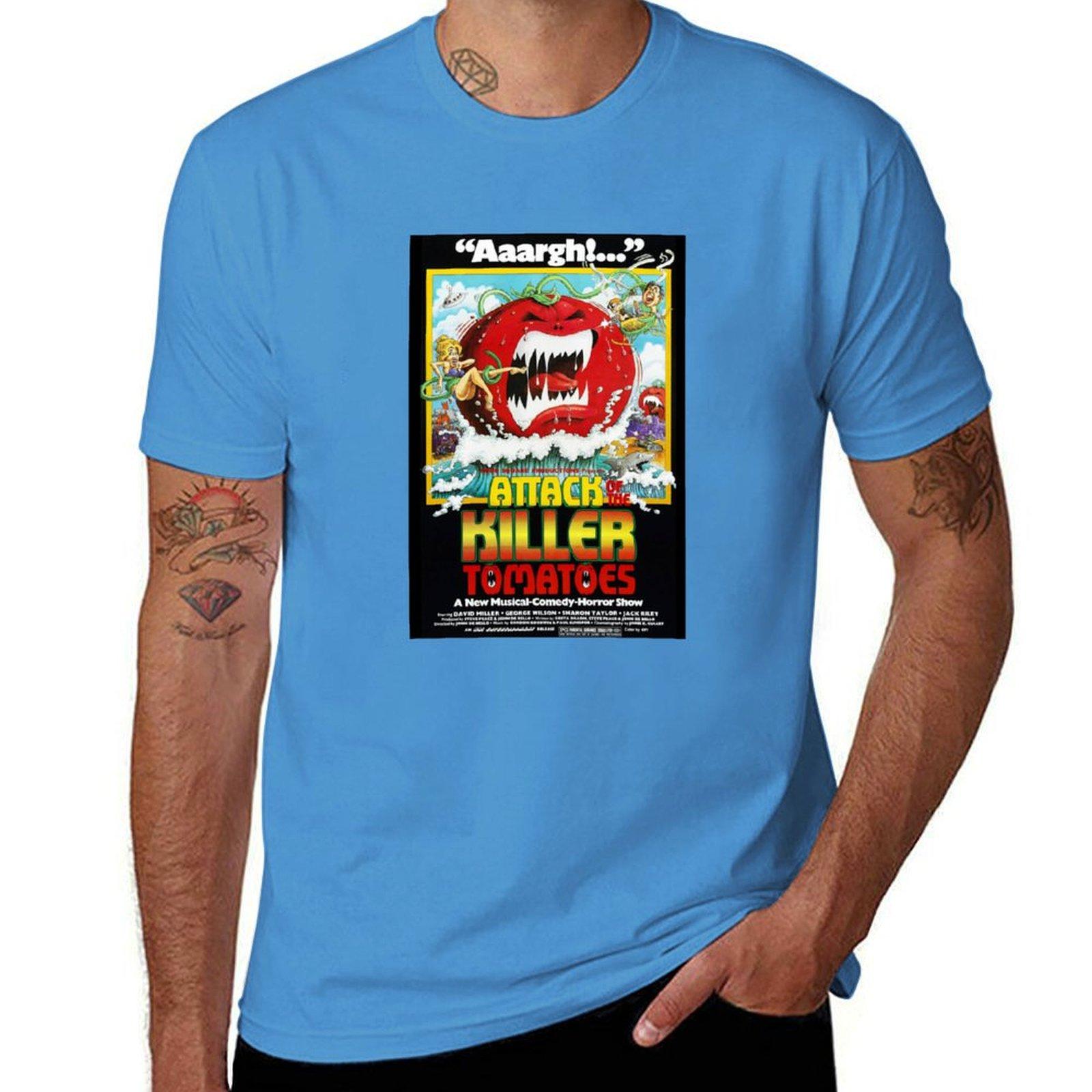 

Attack of the Killer Tomatoes Movie Poster T-Shirt summer top aesthetic clothes vintage clothes mens tall t shirts S