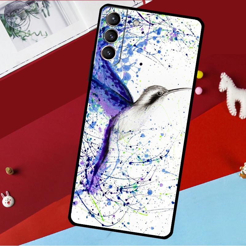 Hummingbird and Flowers Funda For Samsung Galaxy S26 S25 S24 S21 S22 S20 Ultra S9 S10 Plus S23 FE S25 FE Phone Case