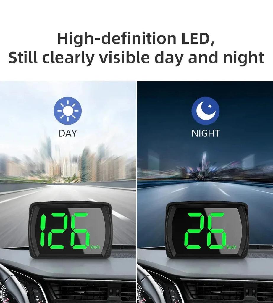 Universal Car GPS HUD Head Up Display Digital Speedometer Projector Km/h For All Vehicles Big Font Speed Meter Displayer