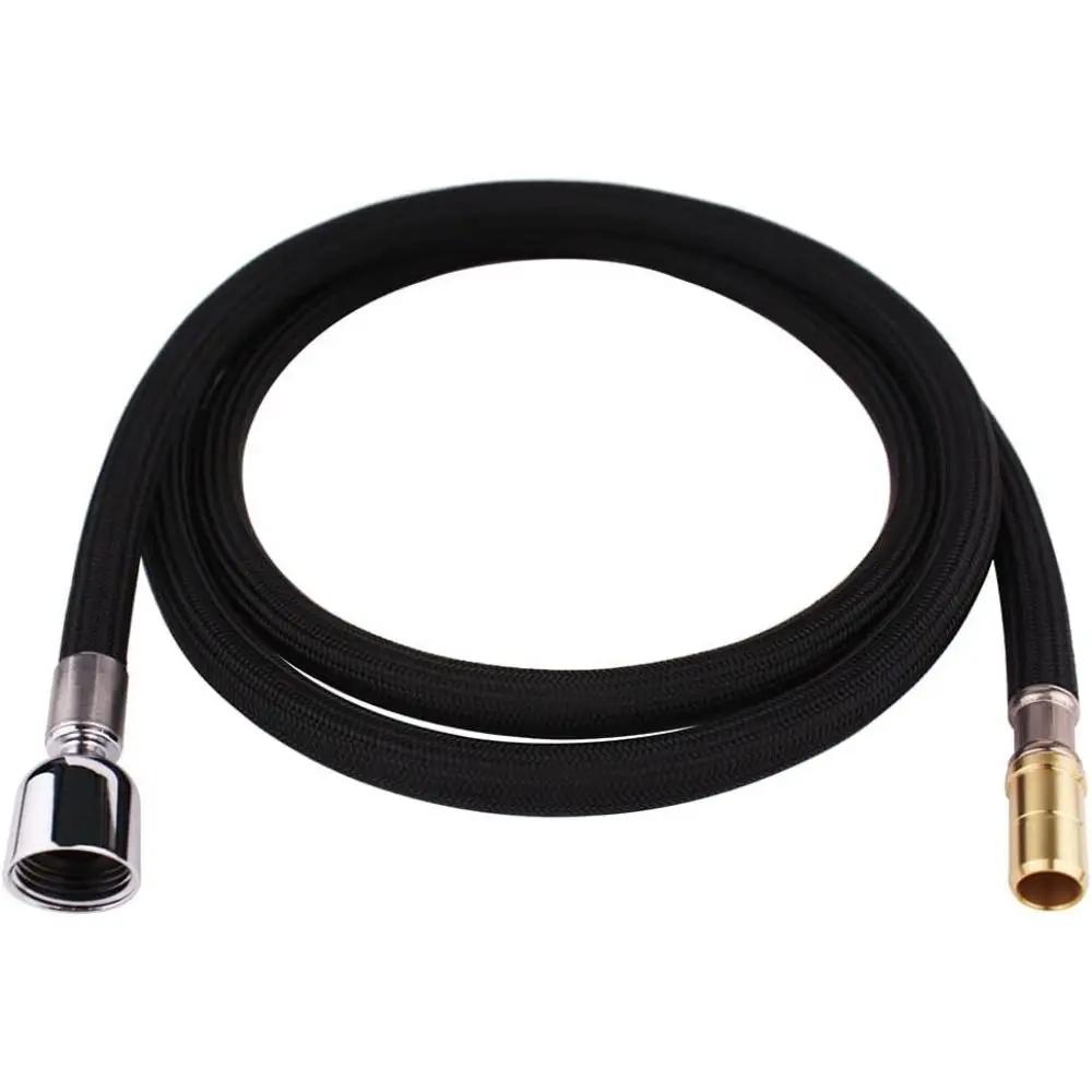 150cm Pull-out Faucet Hose Basin Telescopic Faucet Parts Stainless Steel Universal Pull-Down Hose Replacement Bathroom чёрный