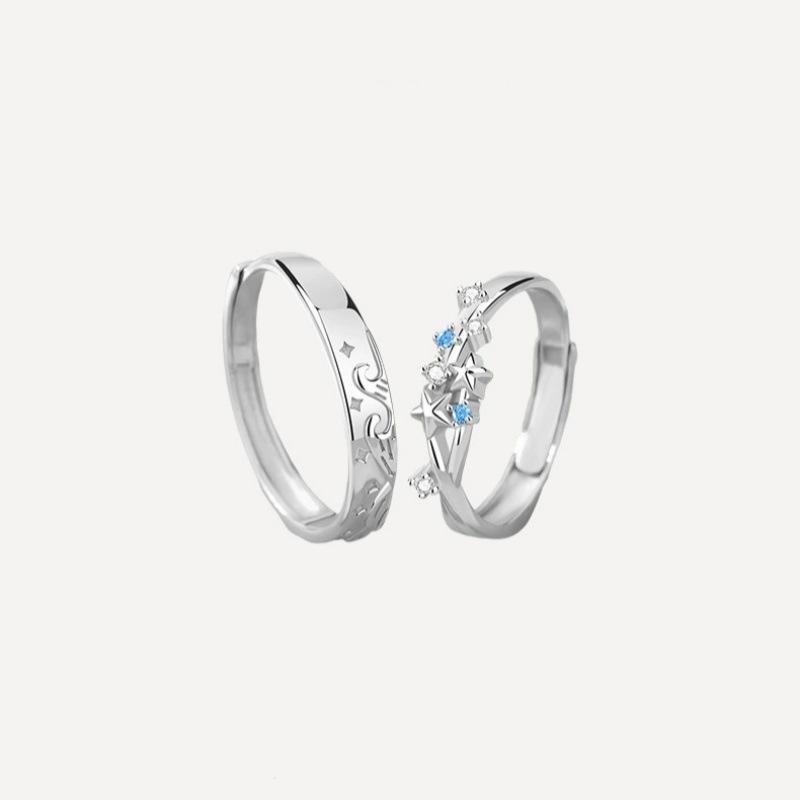 Star Accompanying Ring Female Elegance Sweet Temperament Versatile Ring Opening Design Hand Accessories Premium