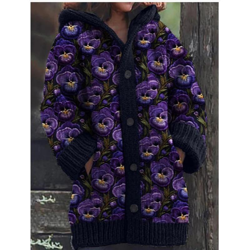 S-5XL for 2025 New 3D Printed Autumn and Winter Jacket Thickened Hooded Cardigan Sweater