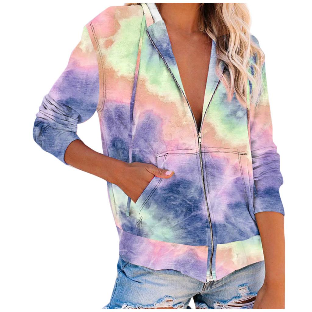tie dye zip moletom com capuz