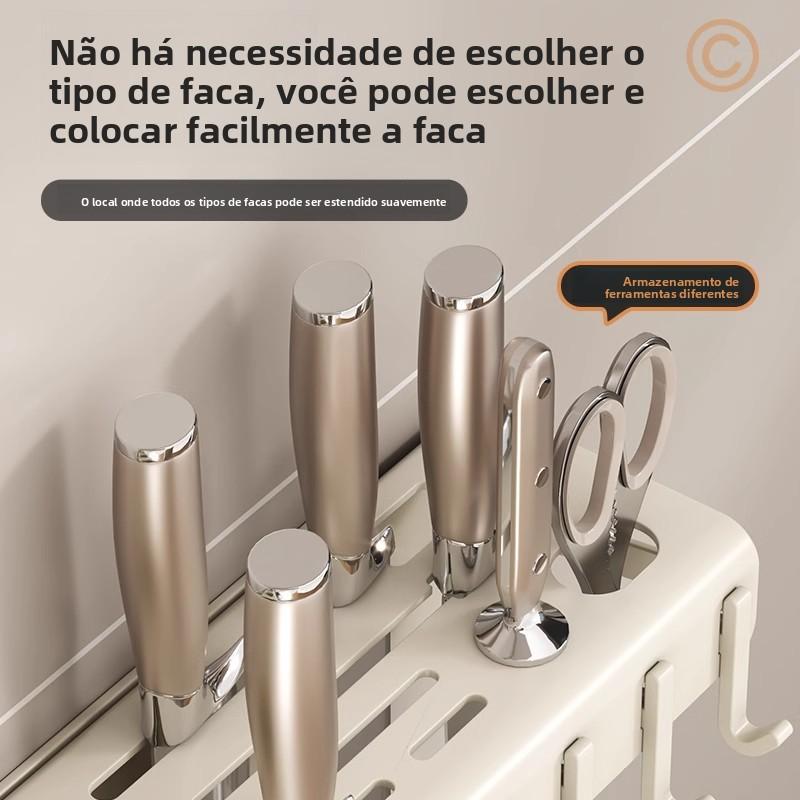 Inteated Wall-Mounted Kitchen Storage Box No-Punching Chopstis Holder Multi-Functional Kitchen Storage Ra Home Use