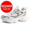 White Sneakers Hidden Heels Heightening Walking Work Shoes For Men 4/6/8CM Summer Casual Sports Breathable Taller Shoes