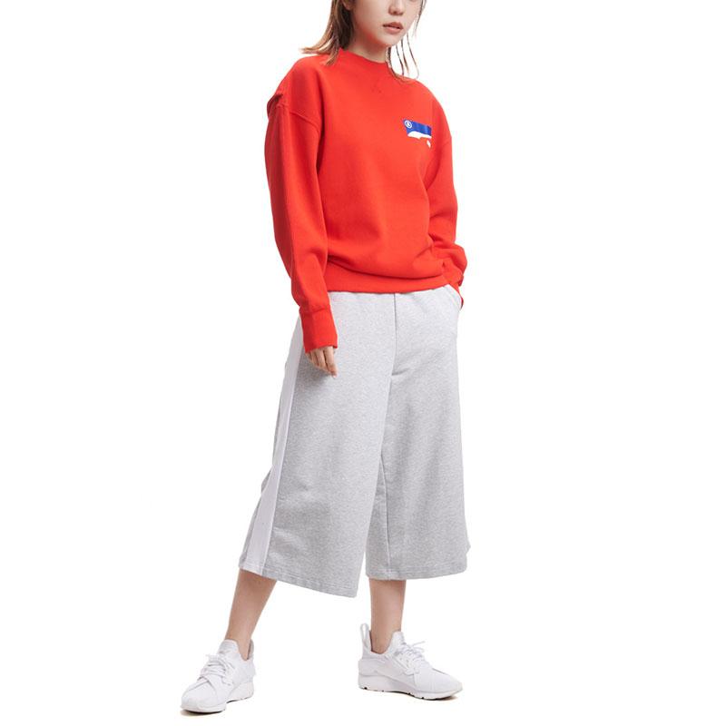 Puma X Ader Error Logo Print Crew Neck Sweatshirt Unisex Tops Chinese-Red 578489-64