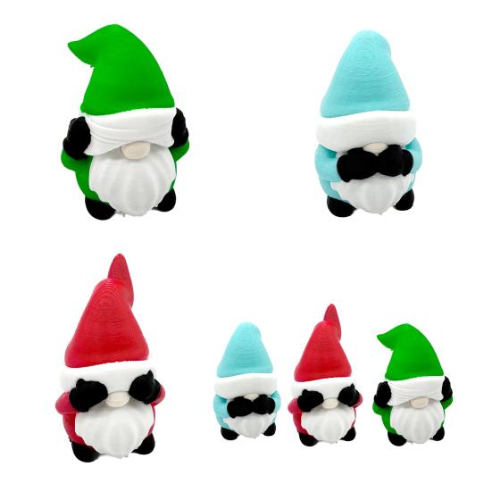 1/3Pcs 3D Printed Christmas Gnome Ornament No See Hear Speak Mini Faceless Dwarf Figurine Statue Sculpture Home Office Desktop Decoration
