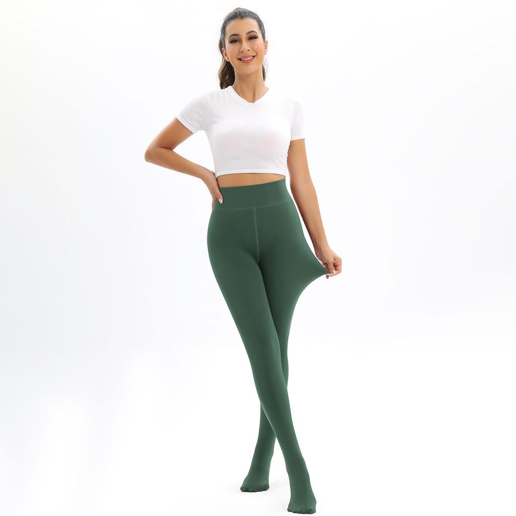 Nessaj Winter Women Leggings High Elasticity Plus Size Tights Plus Velvet Leggings With Socks 320g