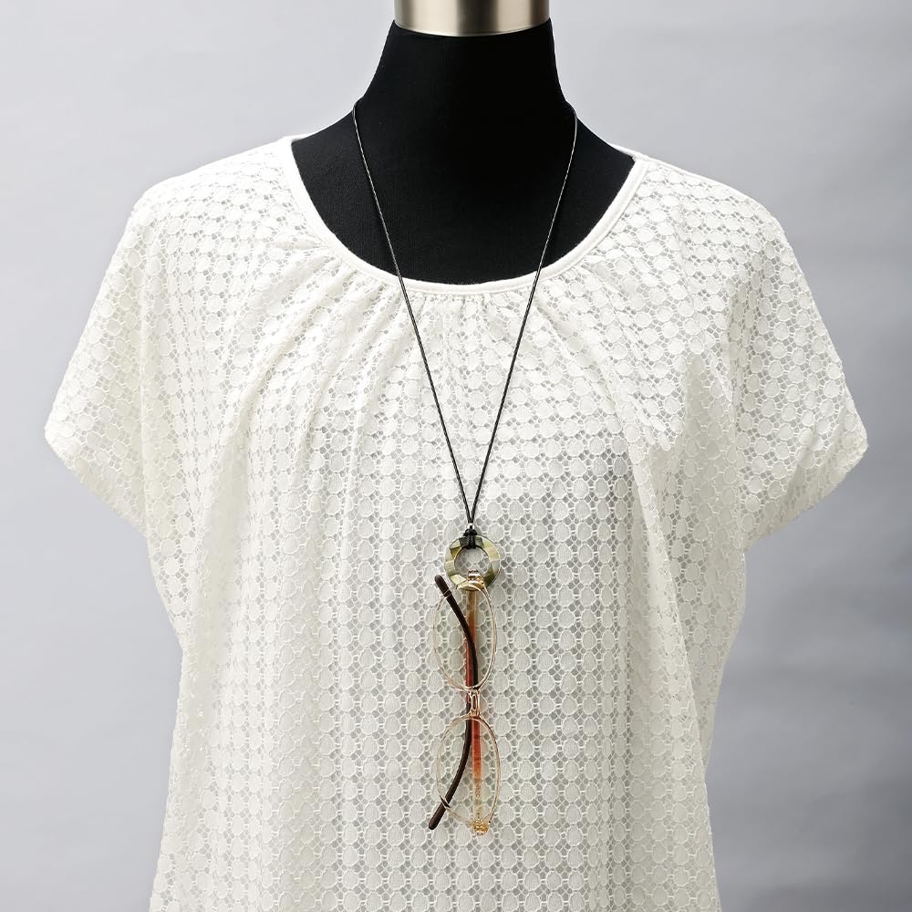 Pearl Eyeglass Sunglasses White Holder, Holder, Ring, Necklace, Women's, Mother-of-Pearl, Anti-Slip, Black, MHL-33