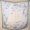 Guochao Lotus Landscape 100% Mulberry Silk Scarf - Versatile Women's Square Shawl