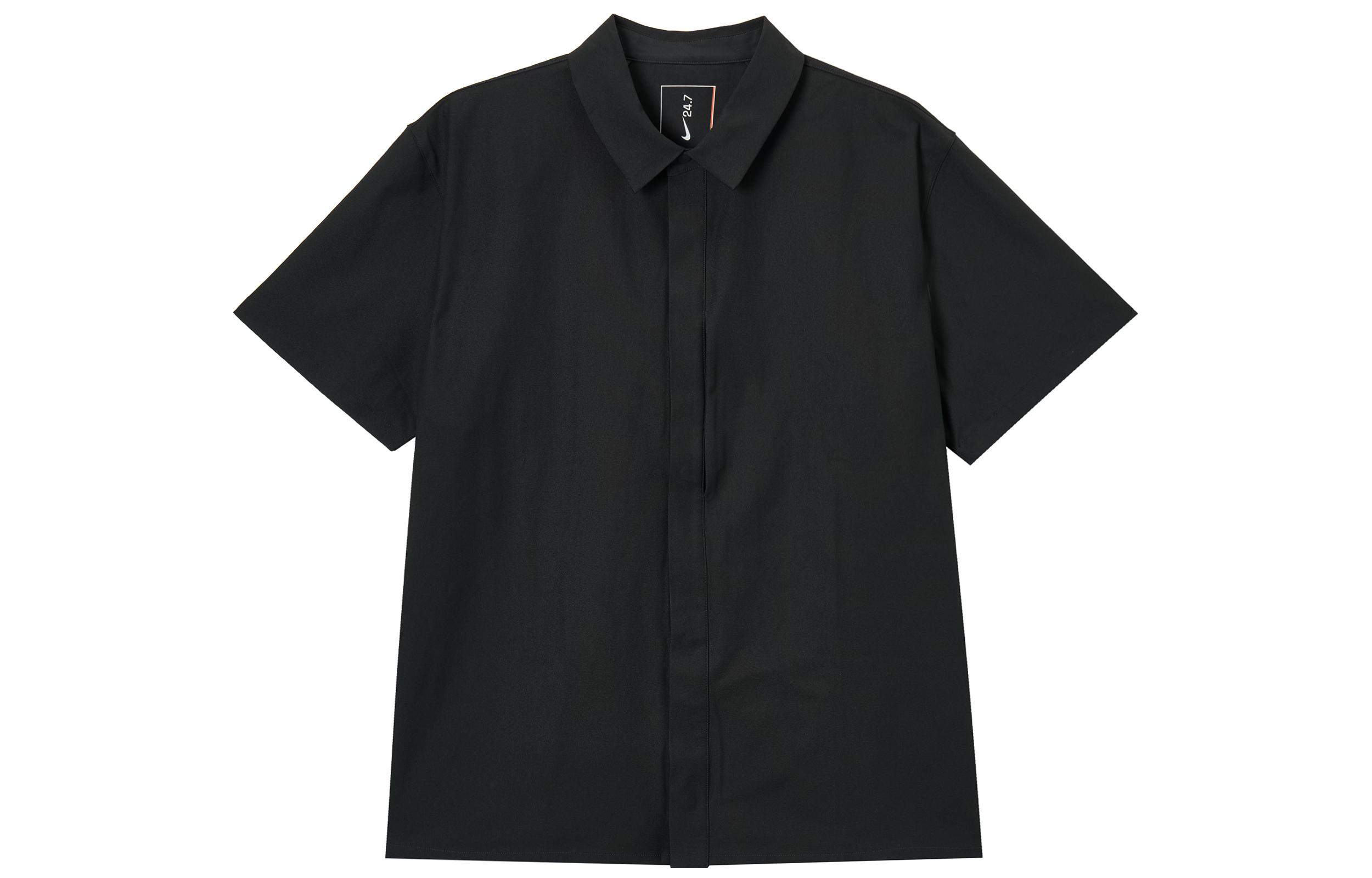 Nike Dri Fit Shirts Men s Black Lapel Moderate Shirt HQ6959-010