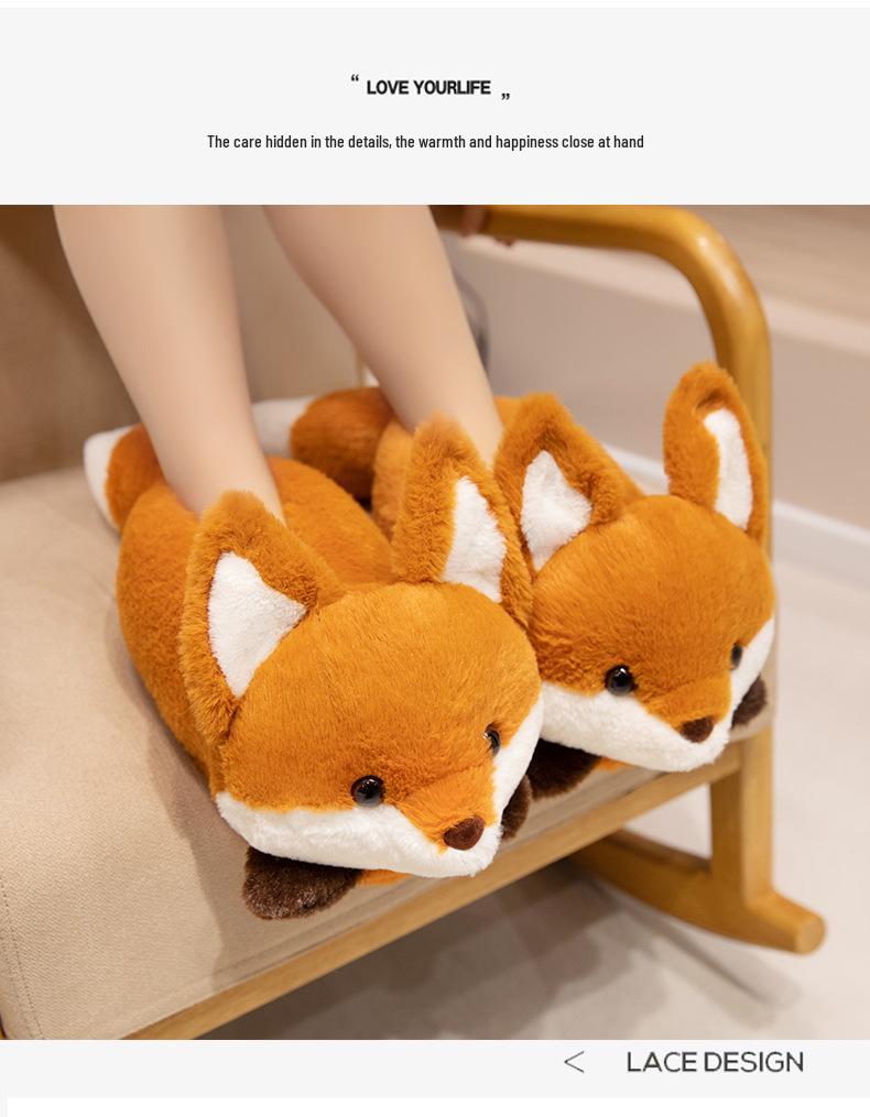Cartoon Animal Slippers: Rabbit, Hamster, Husky, Fox, Panda - Unisex Cotton Indoor Shoes for Autumn/Winter
