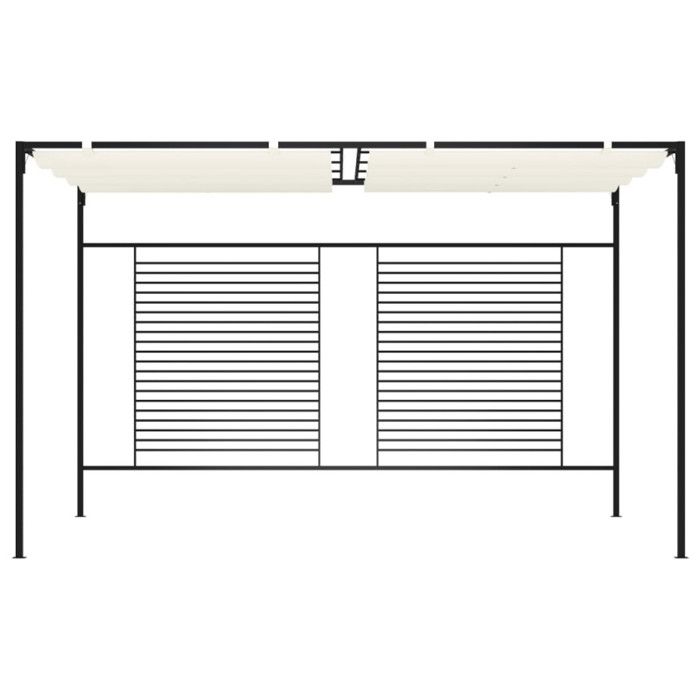 Belvédère avec auvent rétractable 3x4x2,3 m Crème 180 g m²