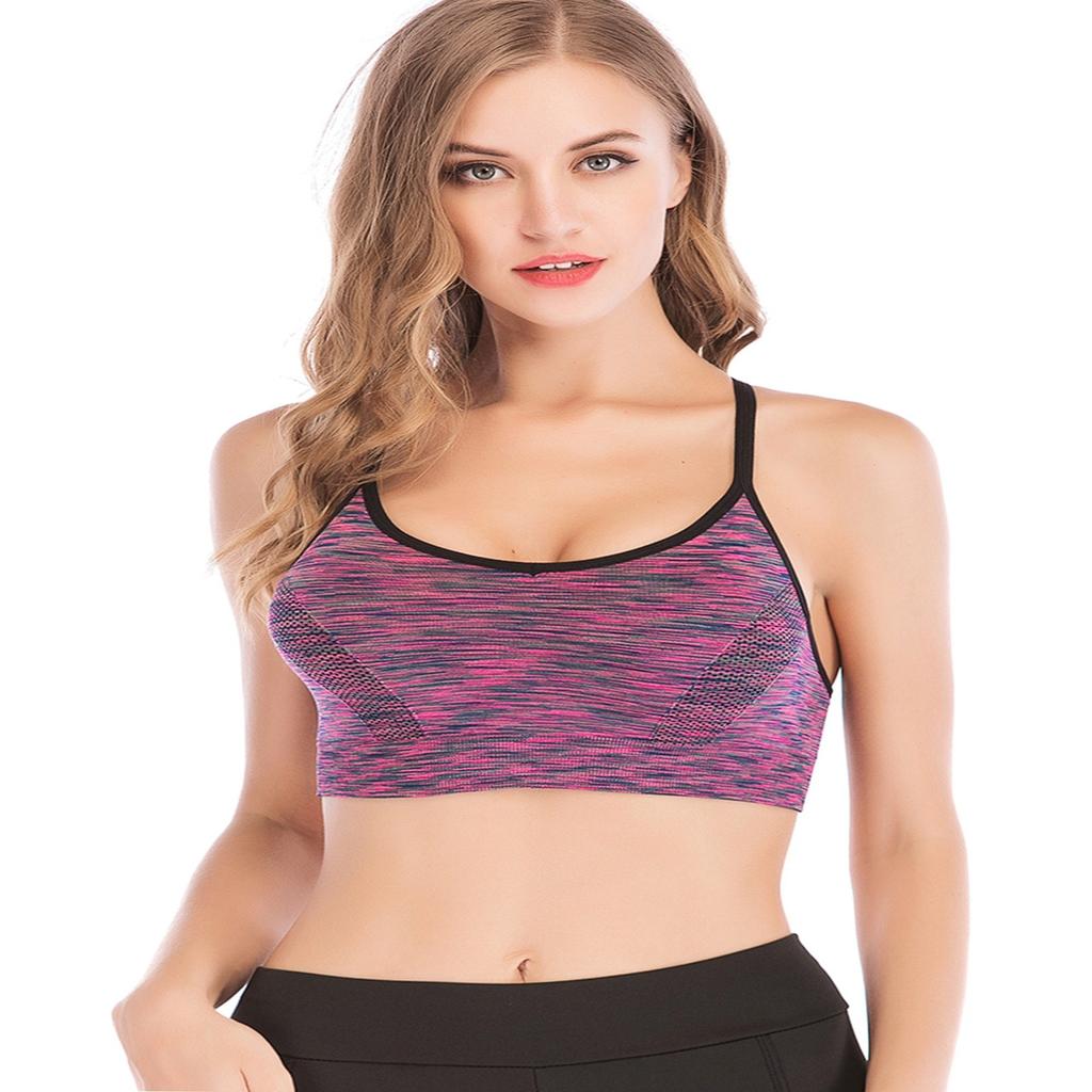 Wireless Padded Sports Bra for Women Seamless Stretch Fabric Lightweight Support Adjustable Straps Fitness Activewear Crop Top