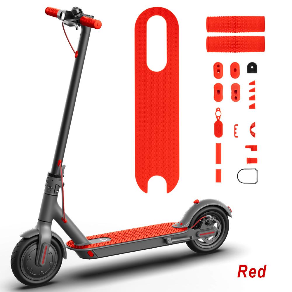 

M365 Электрический самокат 8,5-дюймовый Противоскользящий ПВХ коврик для ног и набор ручек руля красный