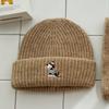 Puppy Embroidered Scarf, Hat, Headgear, Female Autumn and Winter Warm Face Small Knitted Wool Hat Outdoor Leisure
