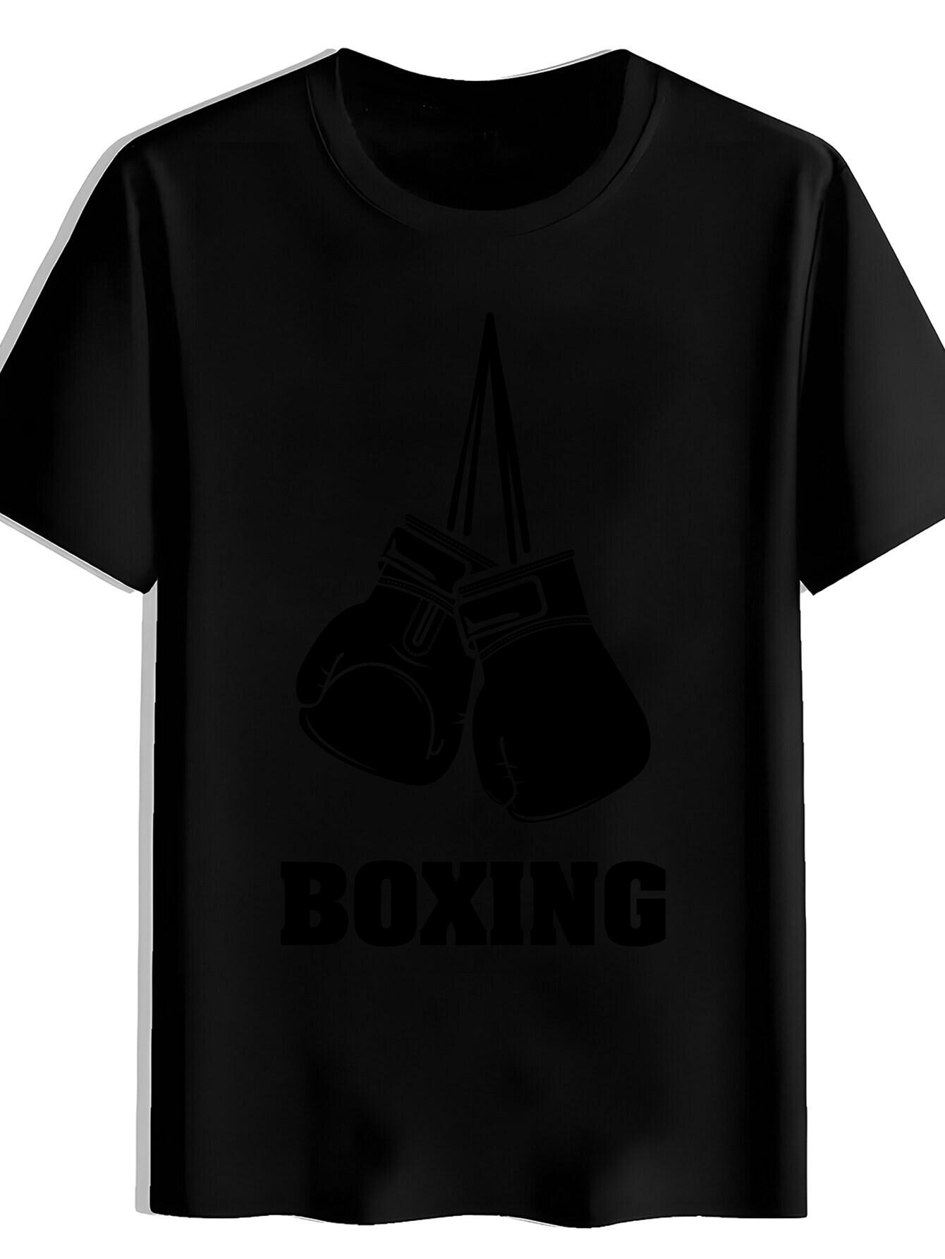 T-shirt A Short-Sleeved Featuring a Boxing Glove Print L