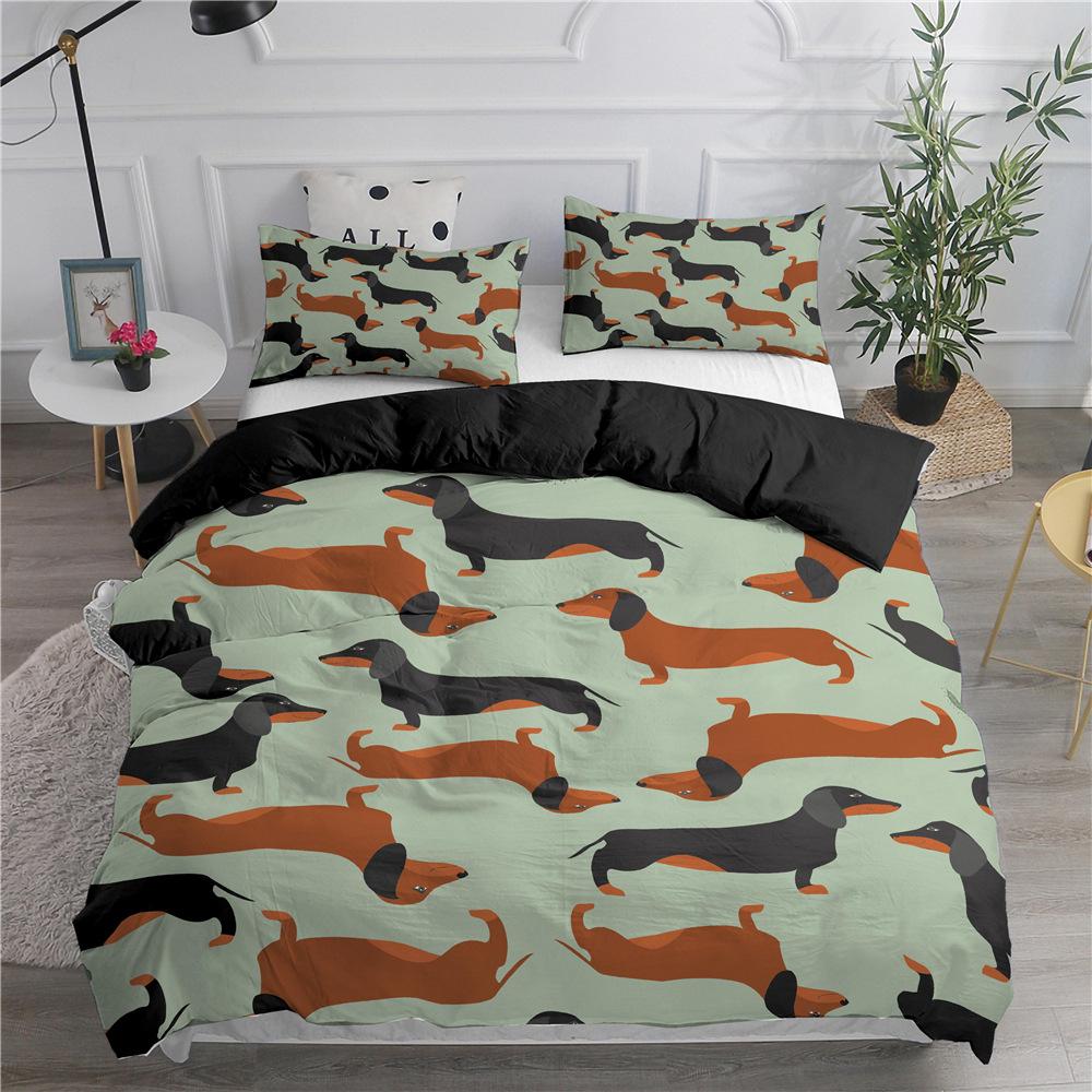 Comforter Dog Pet Puppy Bedding Set Cartoon Welsh Corgi Comforter For Kids Teens Animal Queen Size