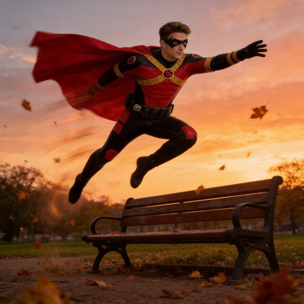 Red Robin Cosplay Costume With 3d Muscular Bodysuit And Wing Cape For Comic Con Events