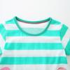 Girls short-sleeved dress cartoon embroidered patch princess dress summer new striped crew neck children's skirt