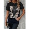 Camiseta con Estampado 3D de Leopardo para Niños y Adultos, Camiseta Casual de Verano para Mujer, Top de Manga Corta para Exteriores, Camiseta de Manga Corta con Capucha