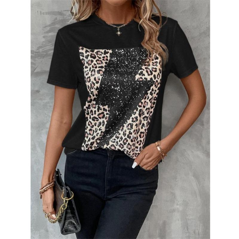 Leopard 3d Printed Kids Adult T-shirt Summer Women's Casual Outdoor Girl Short Sleeve Tees Top Pullover