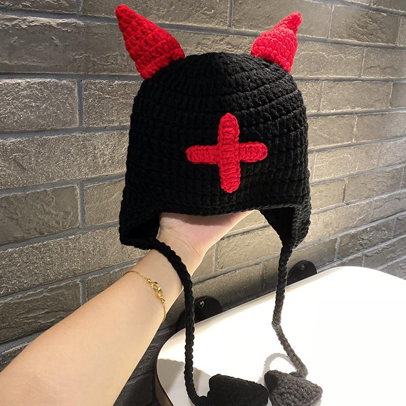 Herbst und Winter neue freche lustige großäugige Shrek gestrickte Wollmütze niedliche warme Cartoon niedliche Mütze