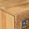 TV Cabinet with Door Natural 105 X 33.5 X 46 Cm Solid Mango Wood