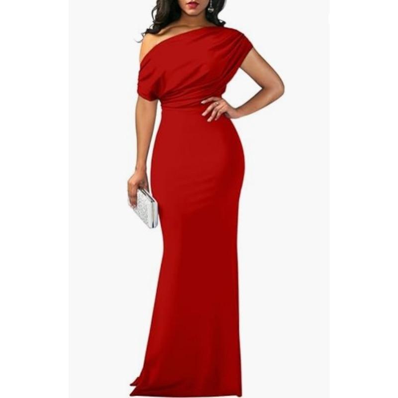 Frühlings Damen Elegantes Ärmelloses Schulterfreies Langes Formelles Partykleid