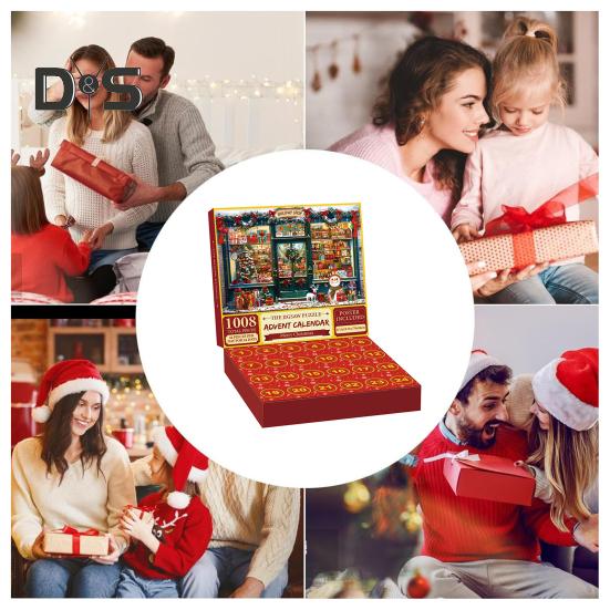 Vánoční adventní kalendář Puzzle 1000 Vánoční odpočítávací puzzle Zimní vánoční ozdoba sněhuláka