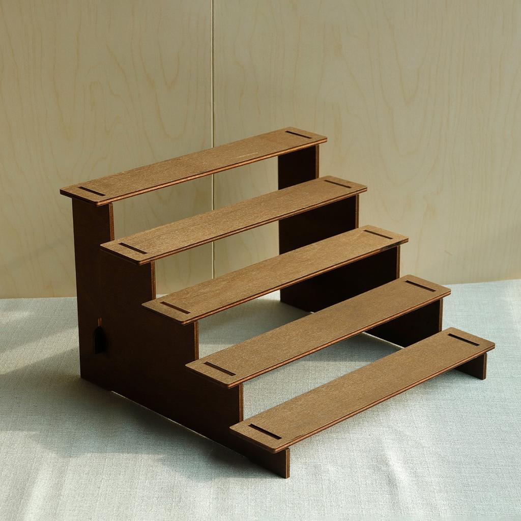 Wood Step Display Stand Hair Clip Bracelet Watche Storage Rack Figure Doll Jewelry Showcase Earrings Rings