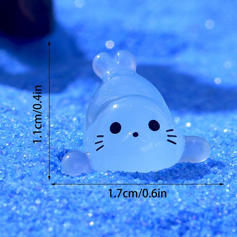Cute Luminous Bunnies Microlandscape Mini Ornaments Fairy Gardening Miniature Figurines Resin Crafts Home Decoration