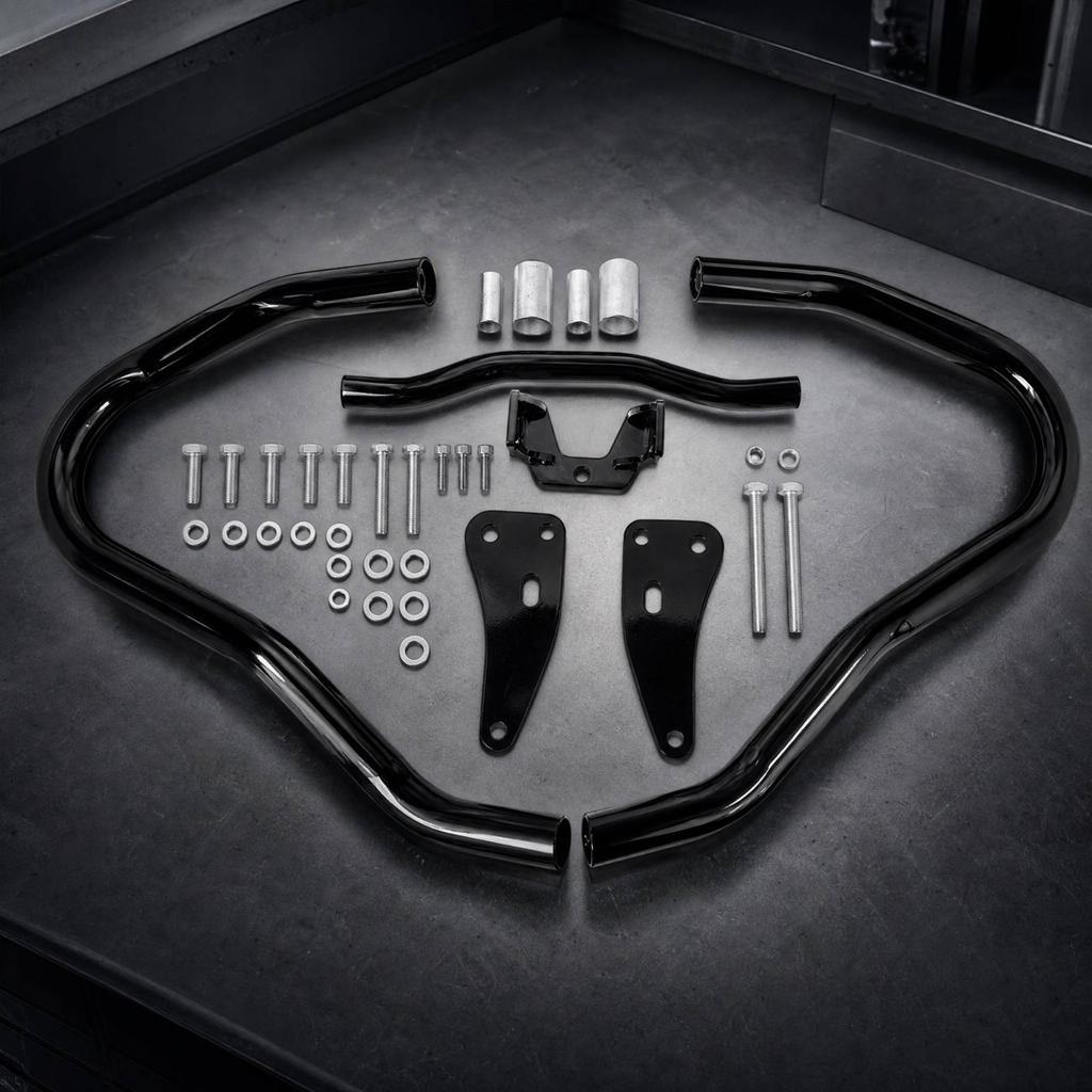 German Motorcycle Brand Model 18 Engine Impact Bar Glossy Black Front