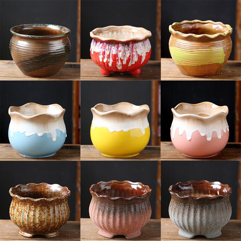 Breathable Ceramic Indoor Succulent Planter Set - Creative Small Flower Pots