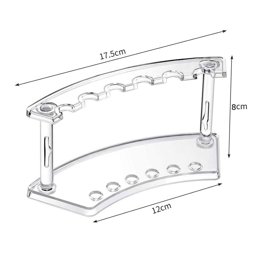 Vertical 6-Slots Pen Holder Plastic Pen Display Stand Minimalist Style Eyebrow Pen Stand Makeup Brush Rack Organizer