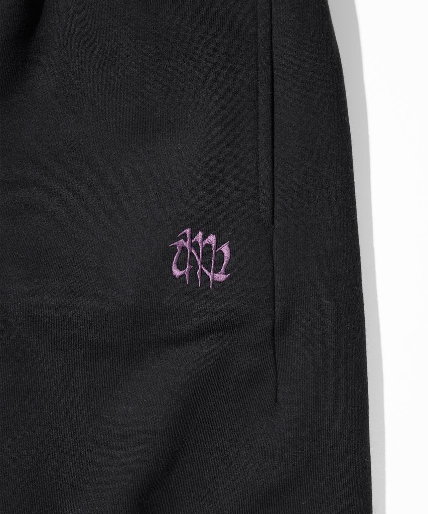 MASSNOUN Grating Emblem Back Slit Zipper Training Pants Mfttp005-Bk