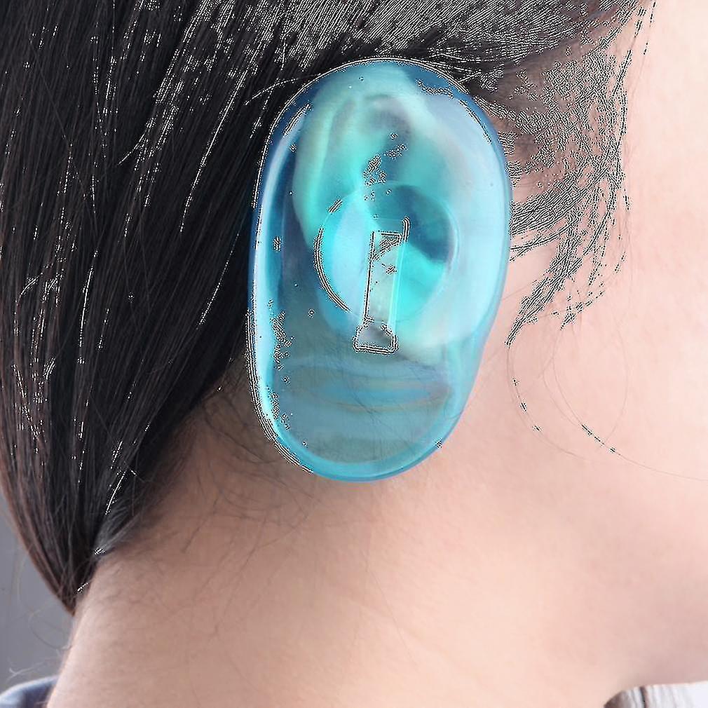 2pcs Clear Silicone Ear Cover Hair Dye Shield Protect Salon Color Blue New