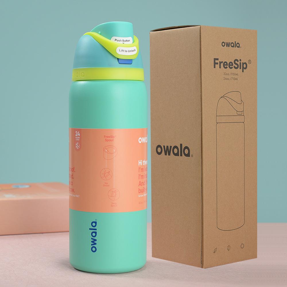 Owala Fruchtbecher 304 Edelstahl Doppelwandig Vakuumisoliert Sport-Wasserflasche mit Griff